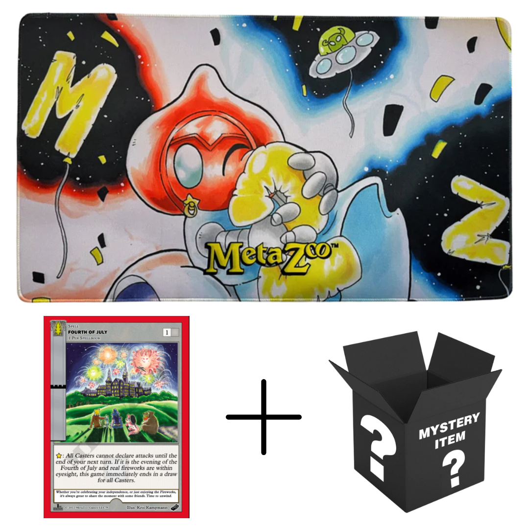 Metazoo 2nd Anniversary Limited Edition Playmat, July 4th PROMO & Metazoo Mystery Item